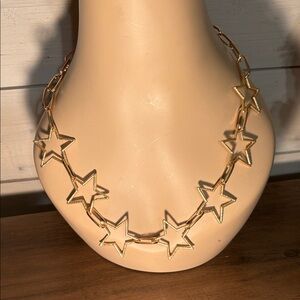 Meghan Brown Style Gold Star Link Necklace NWT